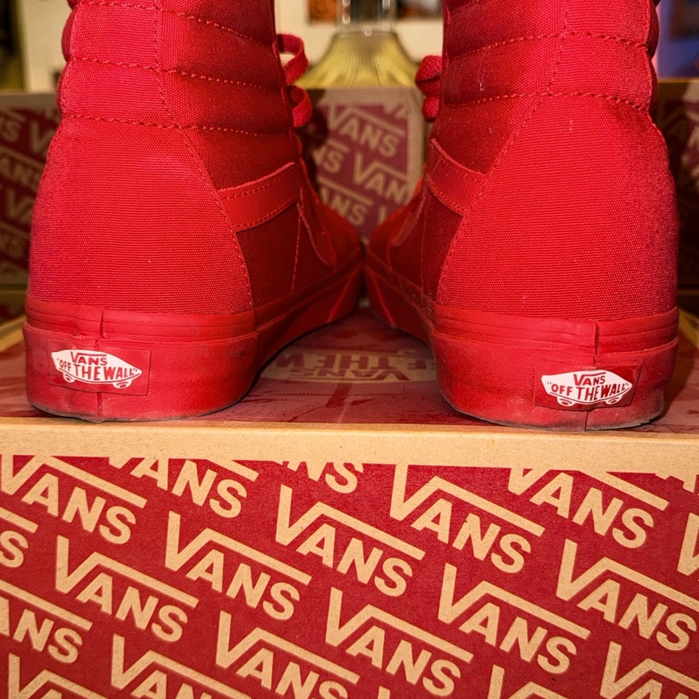 Vans Sk8-Hi red canvas woman’s size 8.5 - Picture 2 of 5